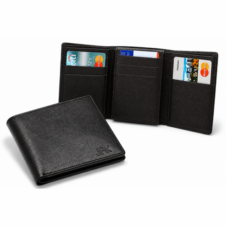 Executive Collection RFID Blocking Slim Bifold Black Leather Wallet