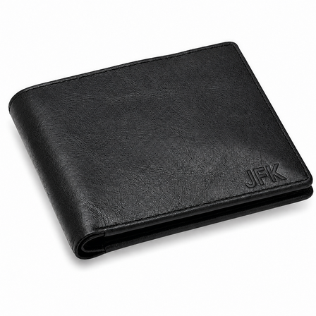 Executive Collection RFID Blocking Slim Bifold Black Leather Wallet