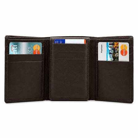 Executive Collection RFID Blocking Slim Bifold Black Leather Wallet