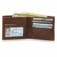 Executive Collection RFID Blocking Slim Bifold Brown Leather Wallet