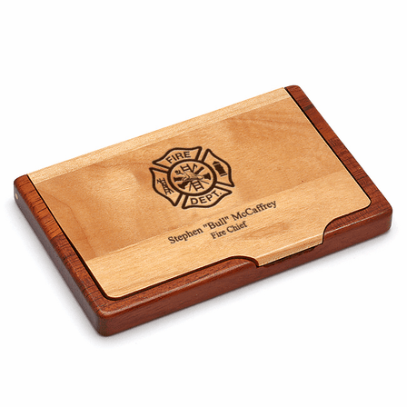 Firefighter's Engraved Business Card Holder
