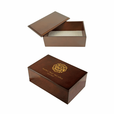 Firefighter's Personalized Espresso Finish Keepsake Box