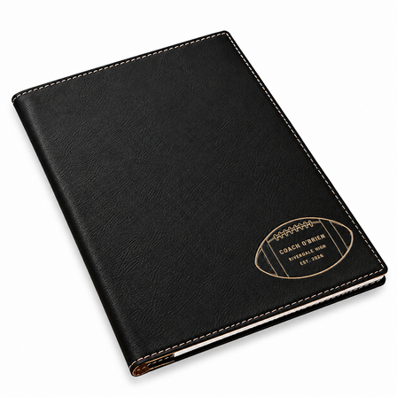 Football Coach's Personalized Black Leatherette Portfolio