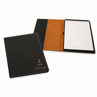 Full Name Monogram Black Leatherette Portfolio