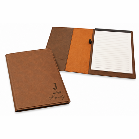 Full Name Monogram Dark Brown Leatherette Mini Portfolio