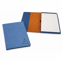 Full Name Monogram Navy Blue Leatherette Portfolio