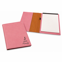 Full Name Monogram Pink Leatherette Mini Portfolio