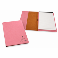 Full Name Monogram Pink Leatherette Portfolio