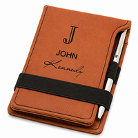 Full Name Monogram Rawhide Leatherette Notepad & Pen