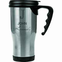 Full Name Monogram Steel Travel Coffee Mug With Handle - Discontinued