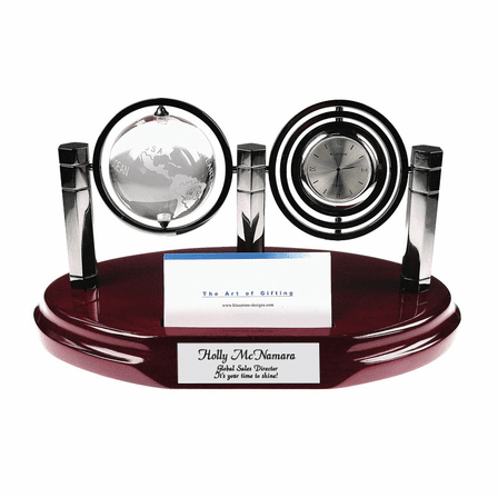 Galaxy Crystal Globe & Clock With Card Holder - Discontinued
