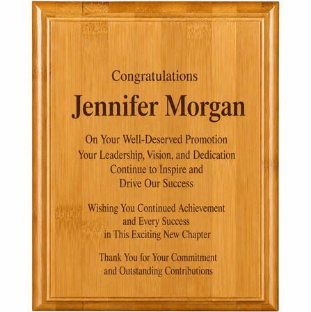 Genuine Bamboo Personalized Plaque