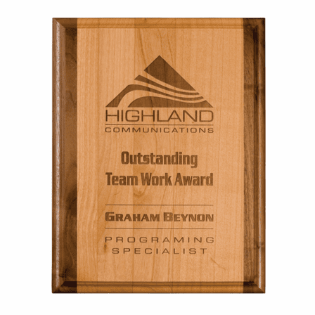 Genuine Red Alder & Walnut Personalized Plaque - Discontinued