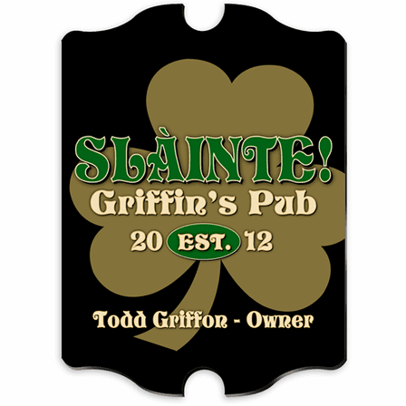 Gold Clover Vintage Pub Sign - Free Personalization