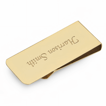 Gold Plated Engraved French Fold Money Clip