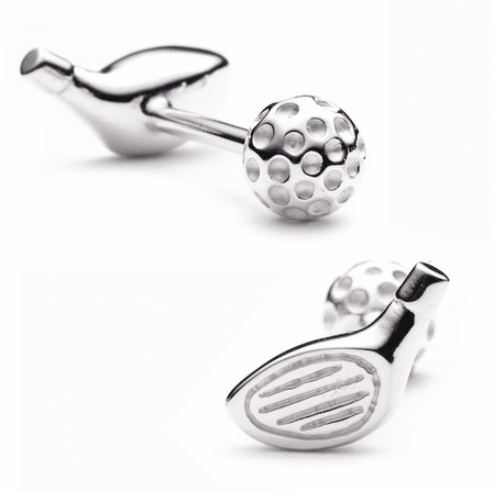 Golf Driver Sterling Silver Cufflinks - Discontinued