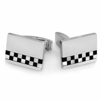 Grand Prix Collection Stainless Steel Personalized Cufflinks