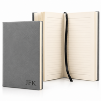 Gray Journal with Black Satin Bookmark with Personalized Initials
