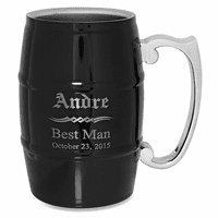 Groomsmen Gift  Steel Barrel Beer Mug - Black