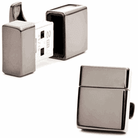 Gunmetal 2GB USB Flash Drive Cufflinks - Discontinued