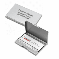 Gunmetal Finish Personalized Business Card Holder