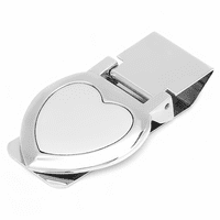 Heart Shaped Engraved Hinged Money Clip