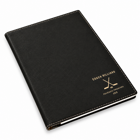 Hockey Coach's Personalized Black Leatherette Portfolio