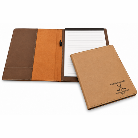 Hockey Coach's Personalized Brown Leatherette Portfolio