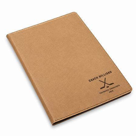 Hockey Coach's Personalized Brown Leatherette Portfolio