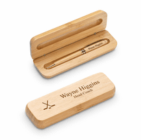 Hockey Themed Personalized Bamboo Pen and Box Set