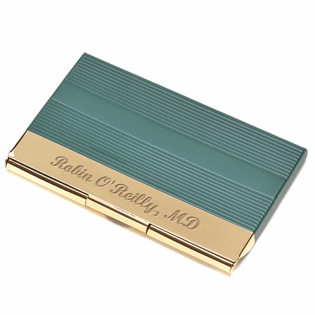 Hunter & Gold Engraved Business Card Holder