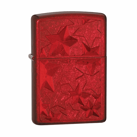 Iced Leaves Candy Apple Red Zippo Lighter - ID# 28339 - Discontinued