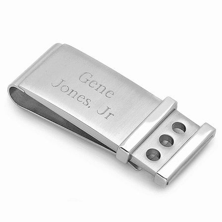 Industrial Engraved French Fold Money Clip