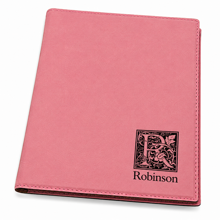 Initial Monogram Pink Leatherette Mini Portfolio