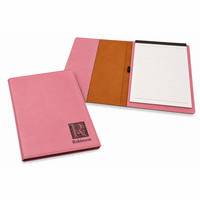 Initial Monogram Pink Leatherette Portfolio