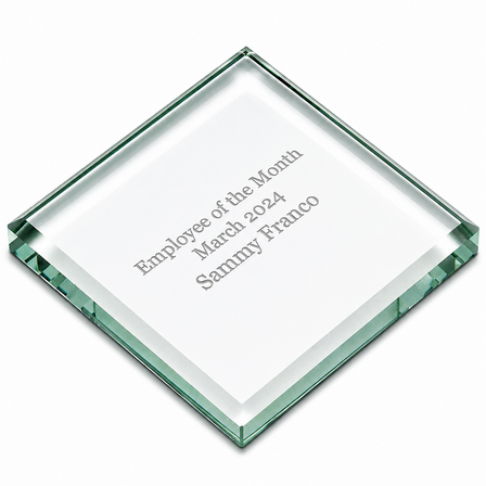 Jade Glass Square Paperweight with Free Laser Engraving
