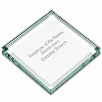 Jade Glass Square Paperweight with Free Laser Engraving