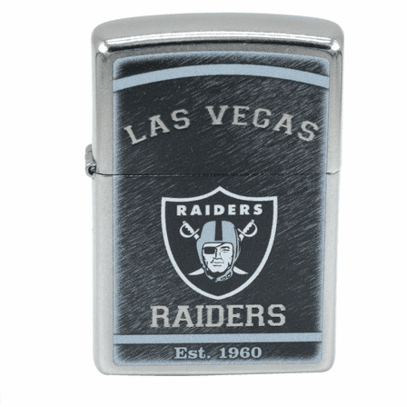 Las Vegas Raiders NFL Brushed Chrome Zippo Lighter - ID# 28605
