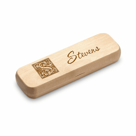 Last Name Monogram Personalized Maple Wood Ballpoint Pen & Fountain Pen Set