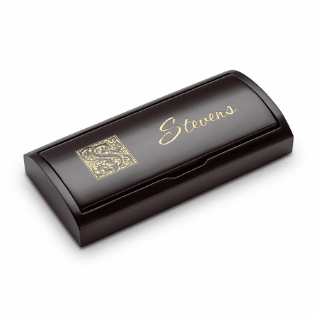 Last Name Monogram Theme Personalized Pen & Pencil Set with Wood Box