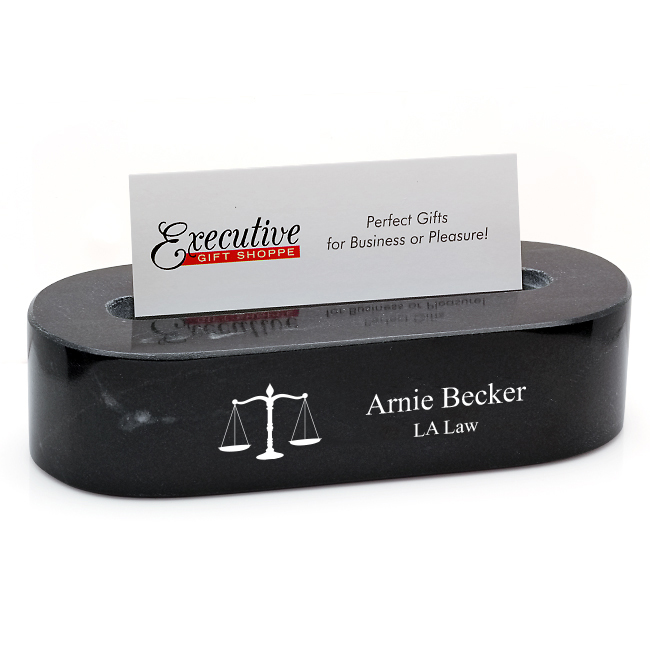 Lawyer's Oval Desktop Business Card Holder Executive Gift Shoppe