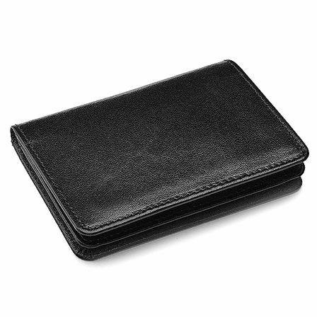 Leather Credit Card Wallet w/ ID Window - Free Personalization