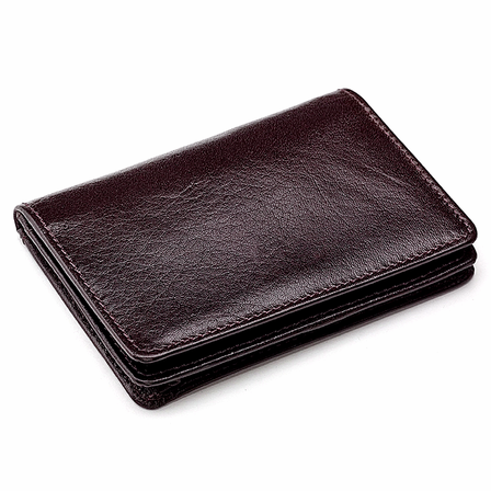 Leather Credit Card Wallet w/ ID Window - Free Personalization