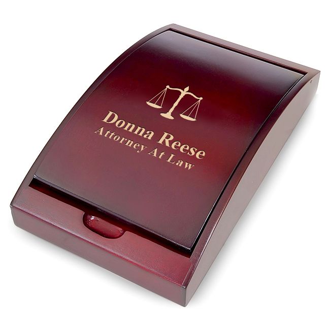 Scales of Justice Lawyer's Pen & Business Card Holder Set