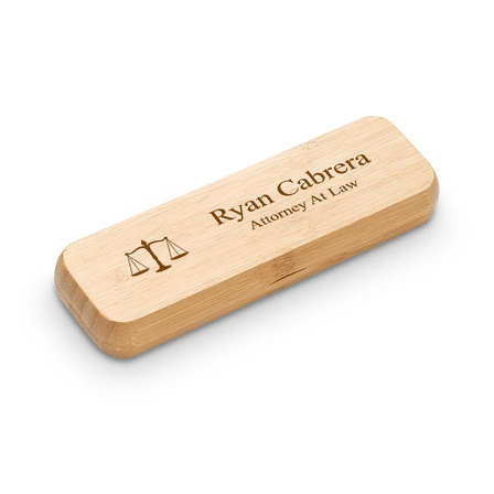 Legal Theme Laser Engraved Bamboo Pen and Box Set