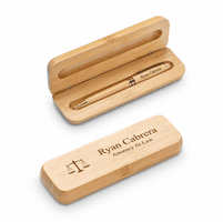 Legal Theme Laser Engraved Bamboo Pen and Box Set