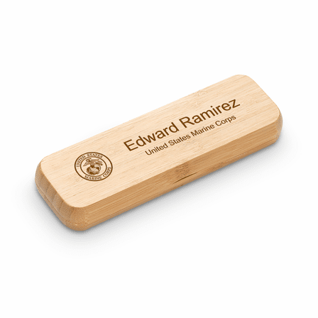 Marines Laser Engraved Bamboo Pen and Box Set