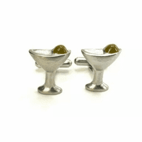 Martini glass and olive cufflinks and shirt studs formal set