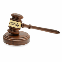 Masonic Wooden Judge's Gavel with Personalized Gold Band & Sounding Board