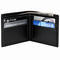 Men's Bifold Woven Print Black Italian Leather Wallet